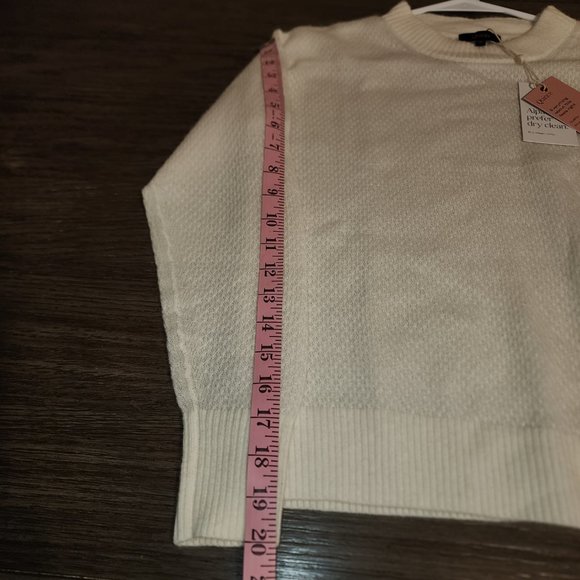 Quince Baby Alpaca-Wool Diamond Stitch Crew NWT White Small - Picture 3 of 8